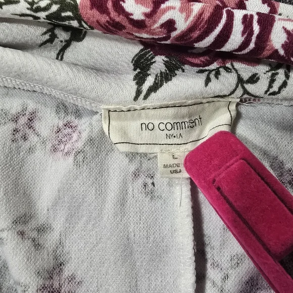 No Comment Size Large White Floral Print High Waist Pull-On Bodycon Skirt - Picture 5 of 7